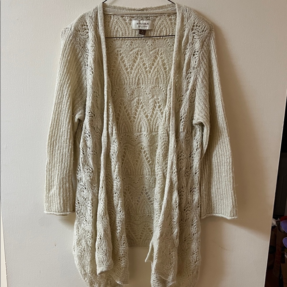 a new day Women's Beige Open-Front Cardigan